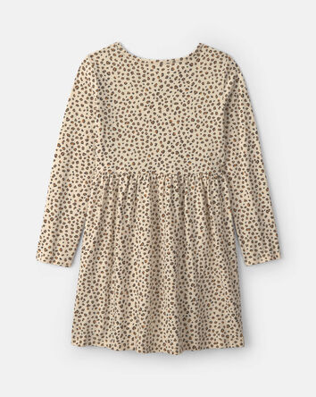 Filles - Robe manches longues &agrave; motif l&eacute;opard &ndash; Brun, 