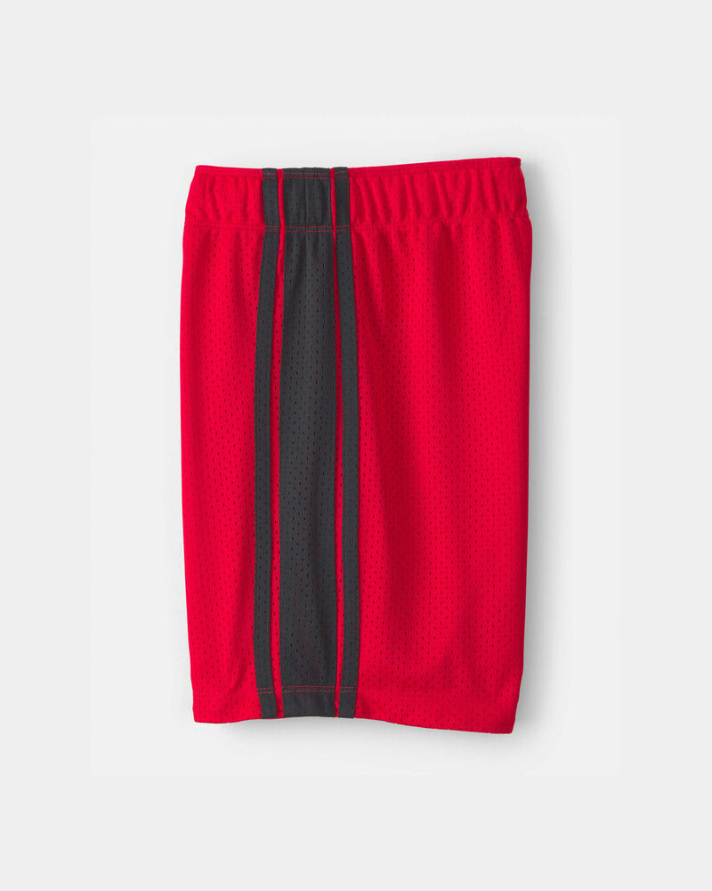Boys Striped Mesh Active Shorts - Red, image 3 of 5 slides