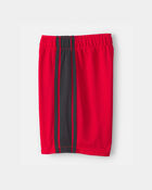 Boys Striped Mesh Active Shorts - Red, image 3 of 5 slides
