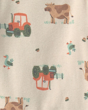 B&eacute;b&eacute; gar&ccedil;on - Emballage 4 cache-couches &agrave; manches longues &agrave; motif ferme, 