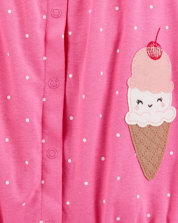 Baby Ice Cream Cotton Romper - Pink, 