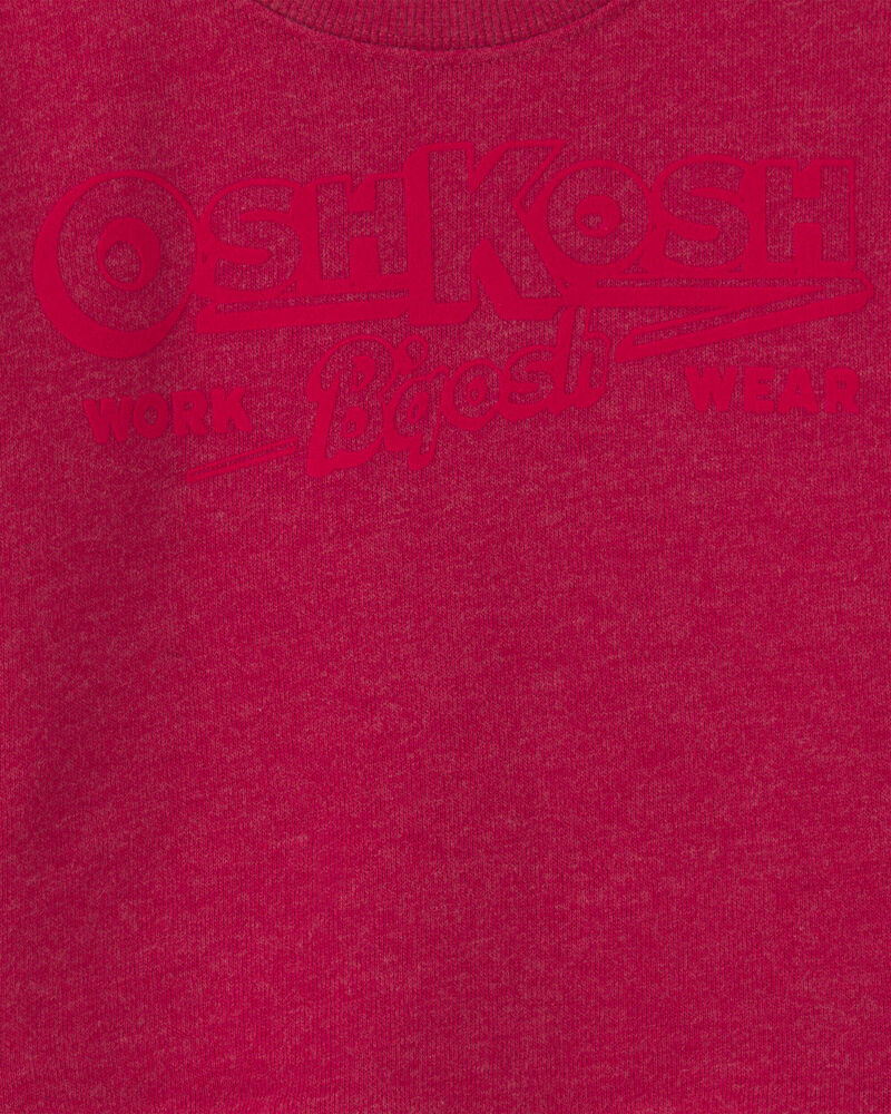 B&eacute;b&eacute; gar&ccedil;on - Chandail en jersey bouclette &agrave; logo OshKosh - Rouge, image 3 sur 3 diapositives