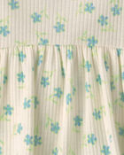 B&eacute;b&eacute; fille - Robe cache-couche c&ocirc;tel&eacute;e sans manches &agrave; motif floral - Cr&egrave;me, image 2 sur 2 diapositives