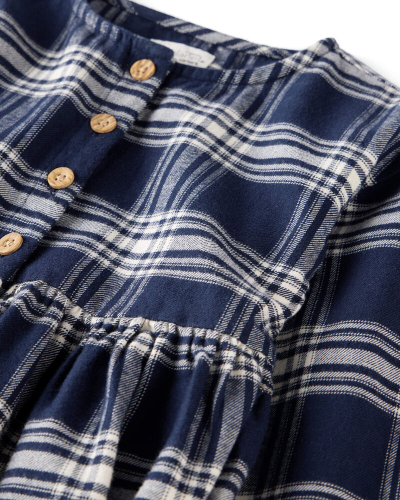 Baby Girl Organic Cotton Flannel Dress, image 4 of 6 slides