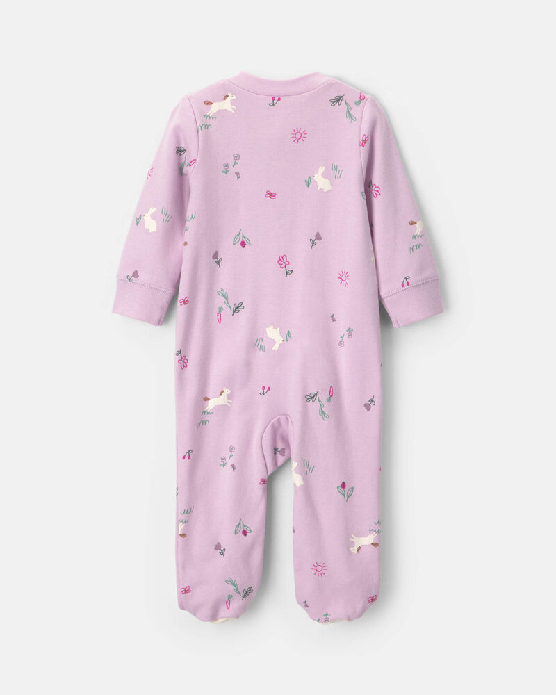 B&eacute;b&eacute; fille - Grenouill&egrave;re &agrave; fermeture &agrave; glissi&egrave;re double sens &agrave; licornes &ndash; Mauve, image 2 sur 5 diapositives