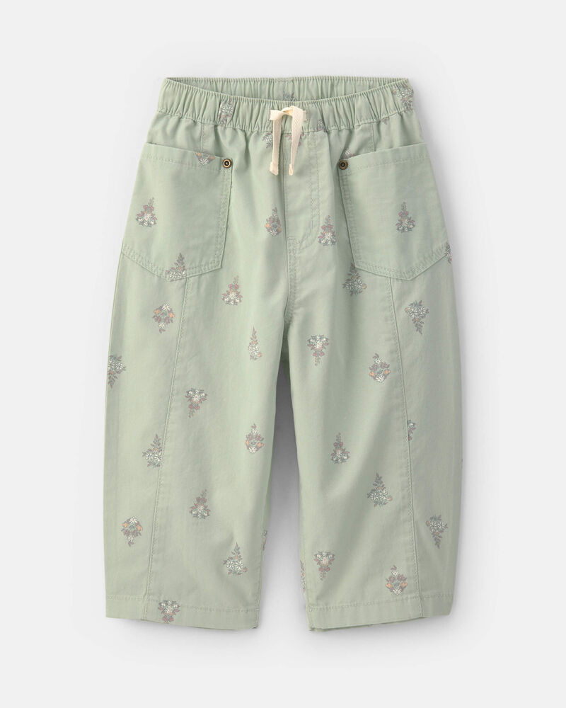 Toddler Girl Floral Barrel Pants - Green, image 1 of 4 slides