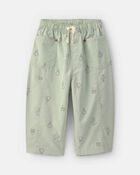 Toddler Girl Floral Barrel Pants - Green, image 1 of 4 slides