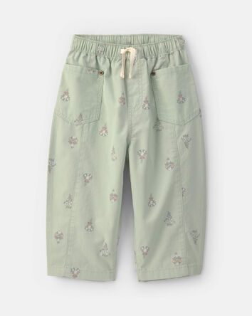Toddler Girl Floral Barrel Pants - Green, 