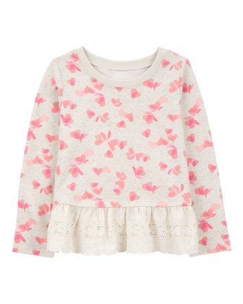 Baby Heart-Print French Terry Sweater, 