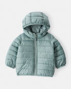Baby Hooded Puffer Jacket - Green, image 1 of 4 slides