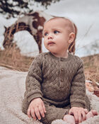 Baby Organic Cotton Sweater Knit Jumpsuit, image 4 of 5 slides