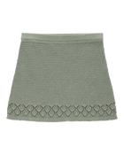 Kid Pointelle Crotchet Knit Skirt - Green, image 1 of 4 slides