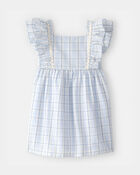 Toddler Girl Ruffle-Sleeve Plaid Dress - Blue, image 1 of 4 slides
