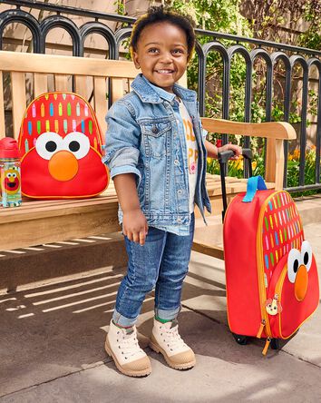 Sesame Street Toddler Kids Carry-On Rolling Luggage - Elmo, 