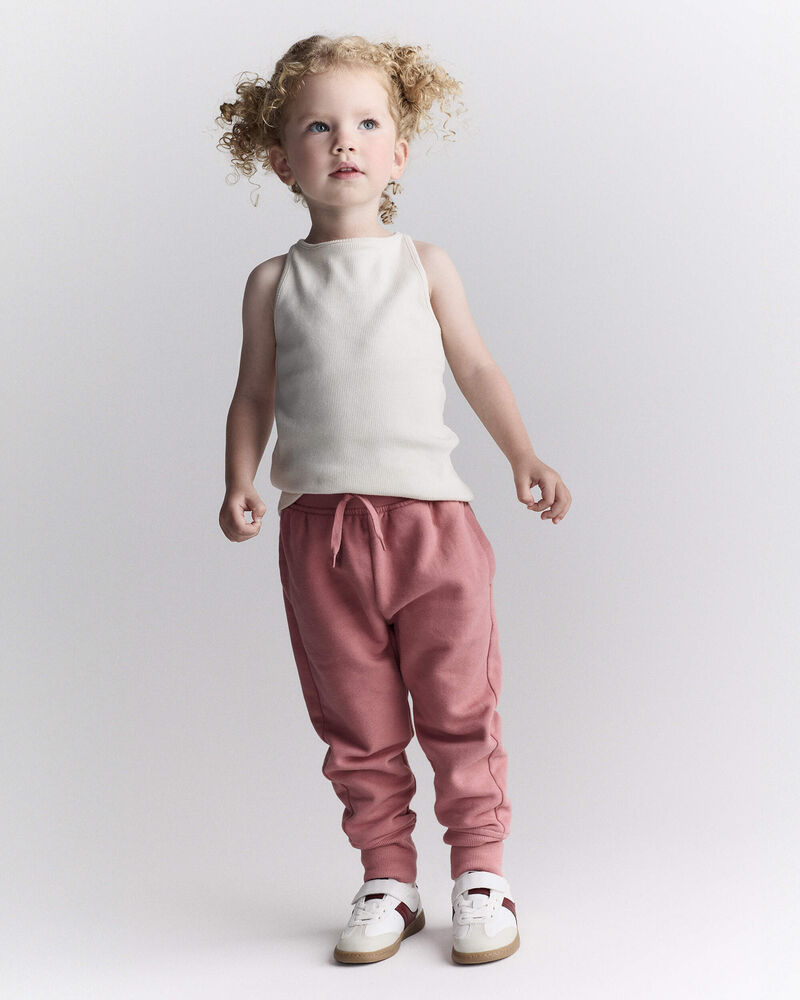 Toddler Girl Ribbed Tank Top - Cream, image 4 of 6 slides