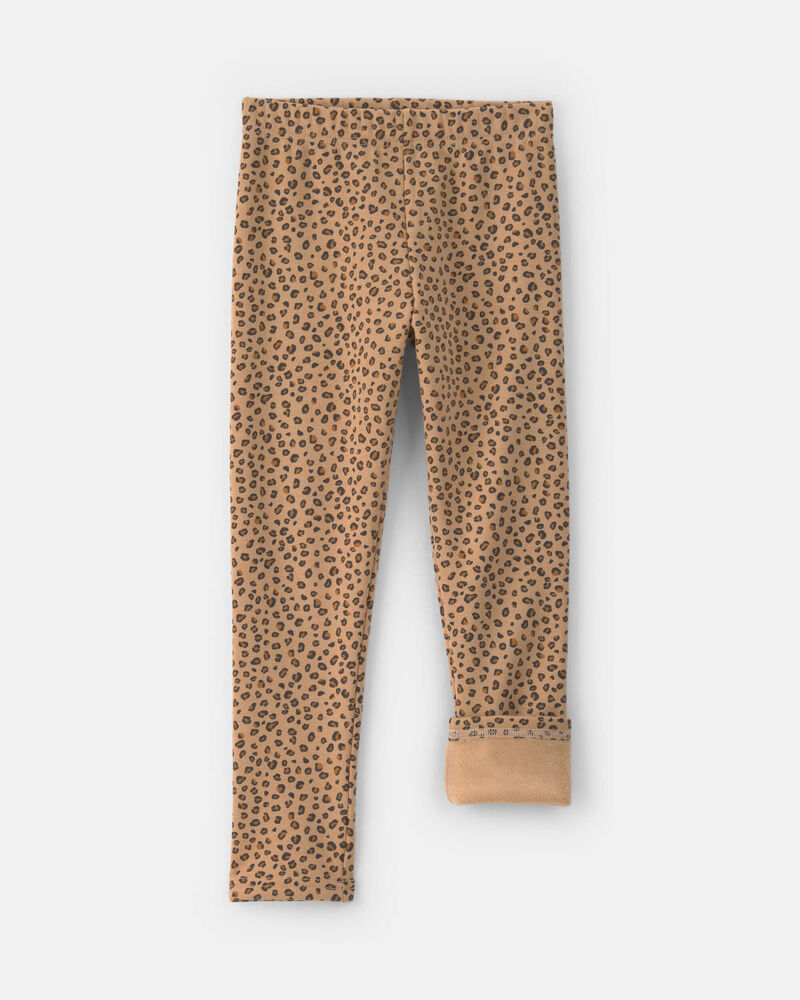 Filles - Legging extensible en molleton &agrave; motif l&eacute;opard &ndash; Brun, image 3 sur 4 diapositives