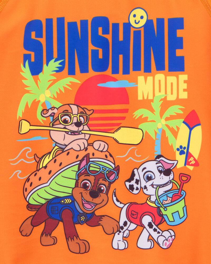 Toddler Boy PAW Patrol Long-Sleeve Rashguard Swim Top - Orange, image 2 of 2 slides