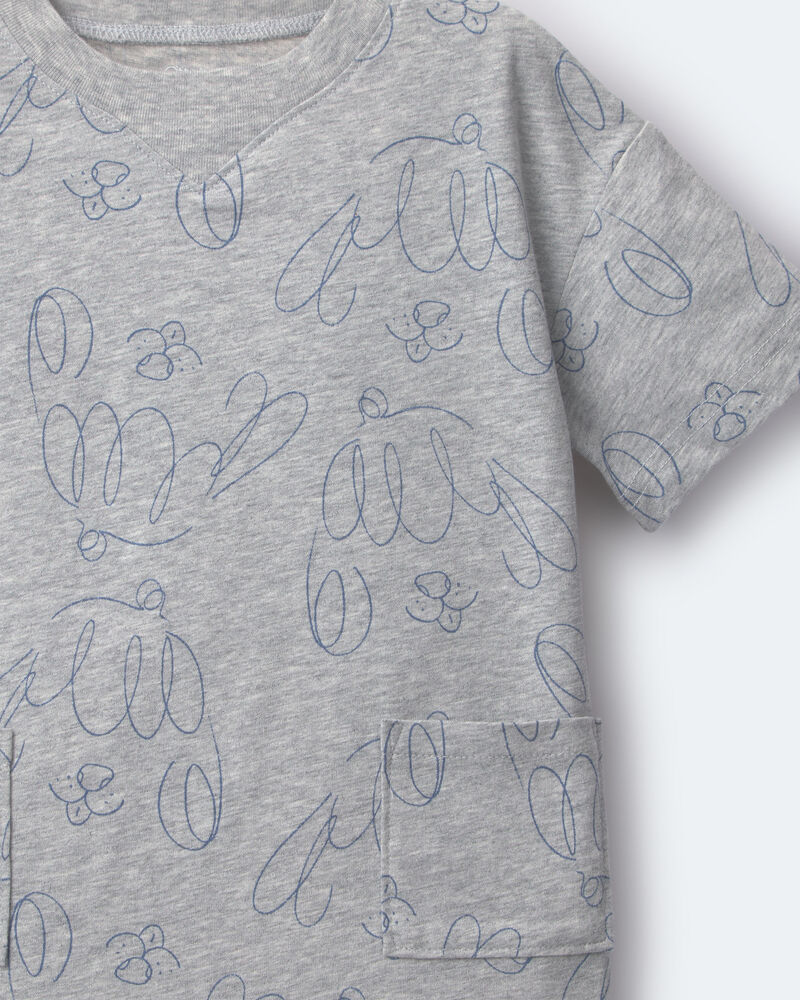 Toddler Otter Pocket Tee - Heather Grey, image 2 of 2 slides