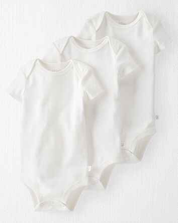 Baby 3-Pack Organic Cotton Rib Bodysuits, 