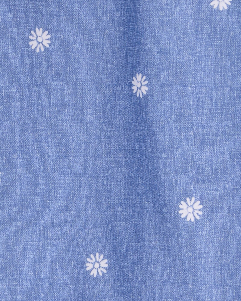 Kid Daisy-Print Chambray Jacket - Blue, image 3 of 3 slides
