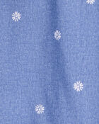 Kid Daisy-Print Chambray Jacket - Blue, image 3 of 3 slides