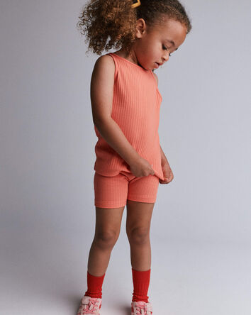 Tout-petit fille - Short de cycliste Brooklyn - Corail, 