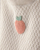 Baby Girl 2-Piece Peach Crochet Top & Short Set - Cream, image 2 of 4 slides