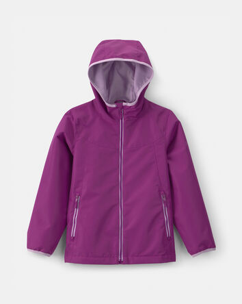 Girls Solid Midweight Fleece Lined Berry Jacket- Purple , 
