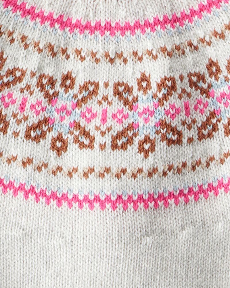 Baby Girl 2-Piece Fair Isle Sweater & Pant Set - Pink, image 4 of 7 slides