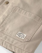 Kids Organic Cotton Twill Barn Jacket - Khaki, image 3 of 4 slides