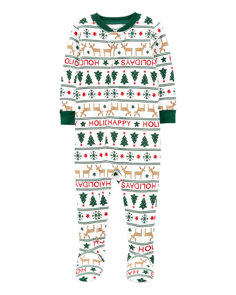 Baby 1 Piece Christmas 100 Snug Fit Cotton Footie Pyjamas