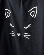 Jeune Ensemble 2 pièces t-shirt à chat scintillant et jupe-short à tutu en tulle, image 3 sur 6 diapositives