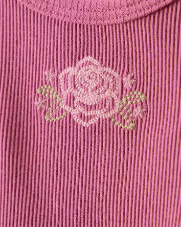 Bébé fille - Haut en coton à manches courtes fleuri – Rose, 