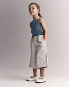 Toddler Girl Sailor Pant in Stripes - Cream/Grey, image 1 of 7 slides