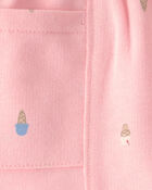 Baby Girl Ice Cream French Terry Shorts - Pink, image 3 of 4 slides