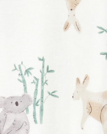 Baby Girl Kangaroo 2-Way Zip Cotton Sleeper pyjamas, 