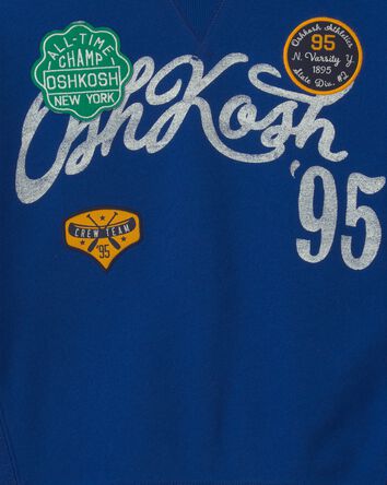 Boys 'OshKosh' Logo Pullover Sweatshirt - Navy Blue, 