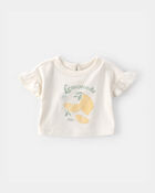 Baby Girl 3-Piece Flutter-Sleeve Top & Short Set - Blue, image 2 of 6 slides