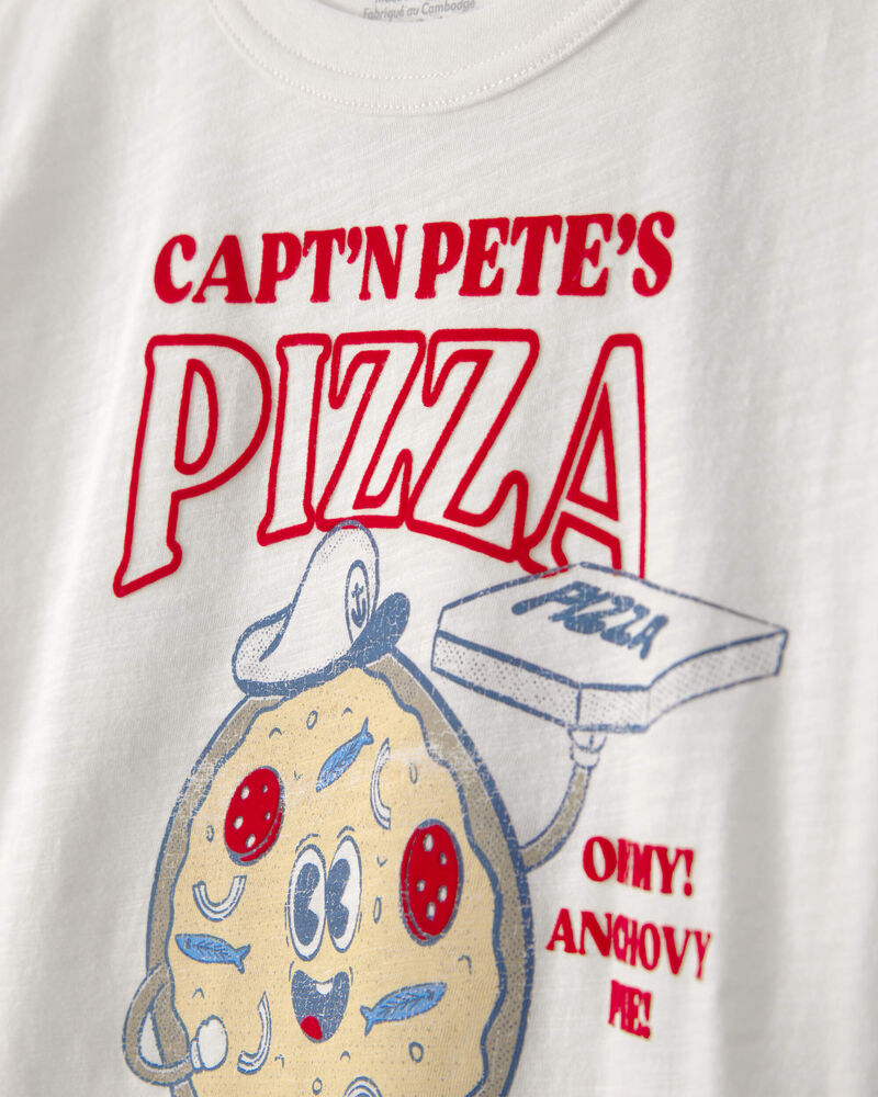 Boys Pizza Graphic Tee - White, image 2 of 6 slides