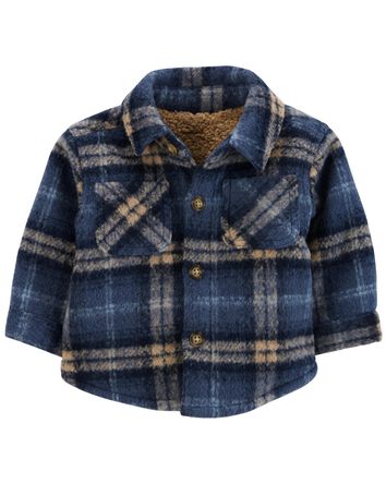 Plaid Sherpa-lined Shacket, 