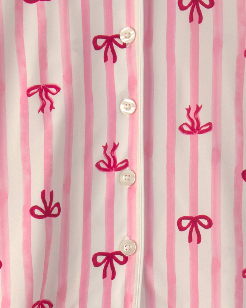 Filles - Pyjama ample 2 pi&egrave;ces &agrave; motif n&oelig;ud &ndash; Rose, image 2 sur 2 diapositives