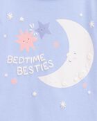Toddler 4-Piece Moon & Stars 100% Snug Fit Cotton Pyjamas, image 2 of 4 slides