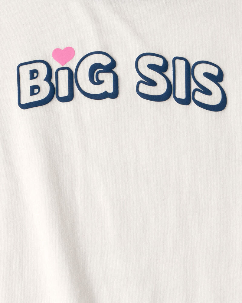 Filles - T-shirt &agrave; imprim&eacute; &laquo;Big Sis&raquo; - Cr&egrave;me, image 3 sur 3 diapositives