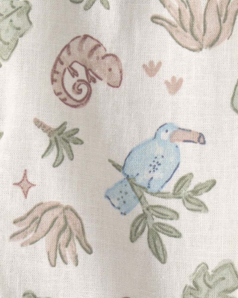 Baby Boy Sleeveless Romper - Beige, image 2 of 3 slides