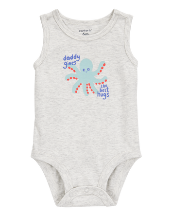 Baby Octopus Daddy Sleeveless Bodysuit, 