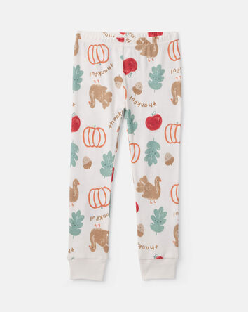 B&eacute;b&eacute; - Pyjama ajust&eacute; 2 pi&egrave;ces en 100 % coton &agrave; th&egrave;me Action de gr&acirc;ce &ndash; Cr&egrave;me, 