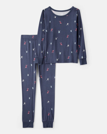 Garçons - Pyjamas 2 pièces à manches longues PurelySoft imprimé football - Bleu marine, 