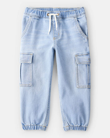 Tout-petit garçon - Pantalon de jogging cargo en denim – Bleu, 