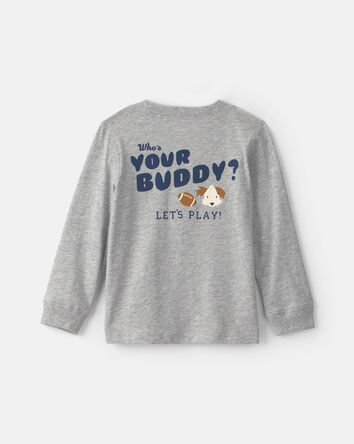 Toddler Boy Buddy Dog Long-Sleeve Graphic Tee &ndash; Grey, 