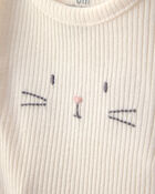 Baby 2-Piece Easter Bunny Rib Tee & Pant Set - Cream, image 2 of 5 slides